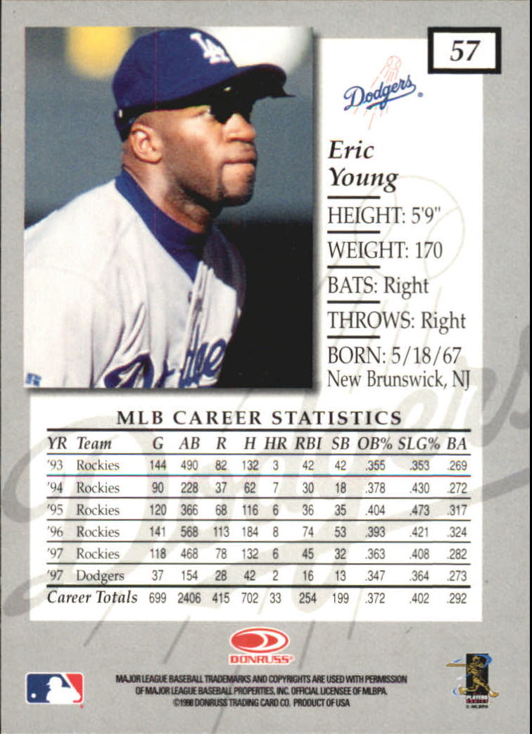 1998 Donruss Elite Baseball "Main Set" Cards #1 to #150 - Picture 115 of 301