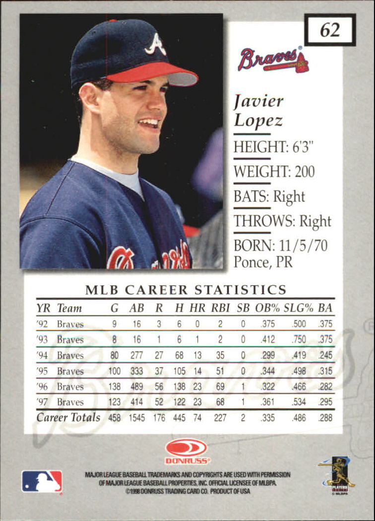 1998 Donruss Elite Baseball "Main Set" Cards #1 to #150 - Picture 125 of 301