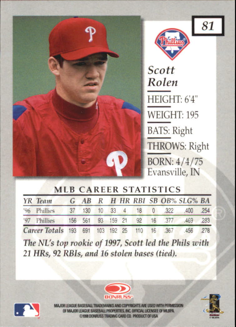 1998 Donruss Elite Baseball "Main Set" Cards #1 to #150 - Picture 163 of 301