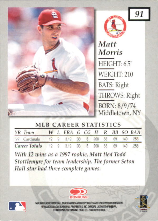 1998 Donruss Elite Baseball "Main Set" Cards #1 to #150 - Picture 183 of 301