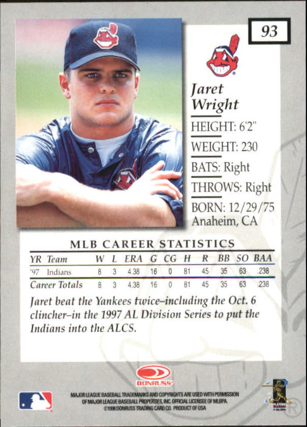1998 Donruss Elite Baseball "Main Set" Cards #1 to #150 - Picture 187 of 301