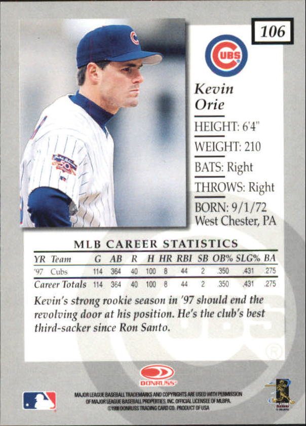 1998 Donruss Elite Baseball "Main Set" Cards #1 to #150 - Picture 213 of 301