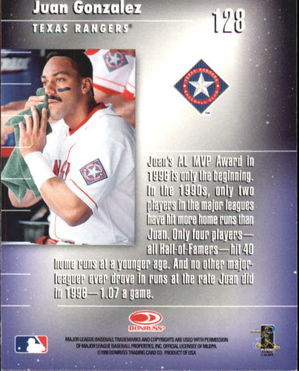 1998 Donruss Elite Baseball "Main Set" Cards #1 to #150 - Picture 257 of 301