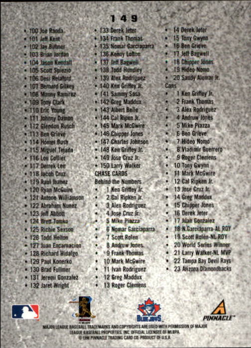 B5285- 1998 Pinnacle Inside BB Cards 1-150 +Inserts -You Pick- 15+ FREE US SHIP - Picture 233 of 254
