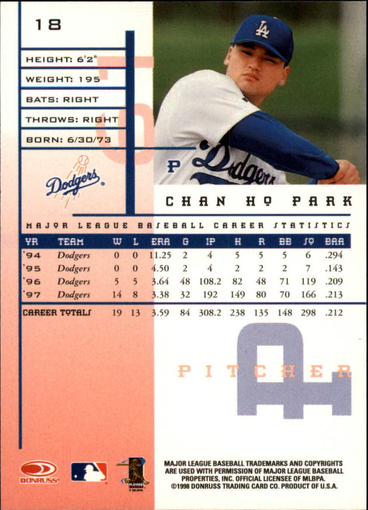 1998 Leaf Rookies and Stars #18 Chan Ho Park back image
