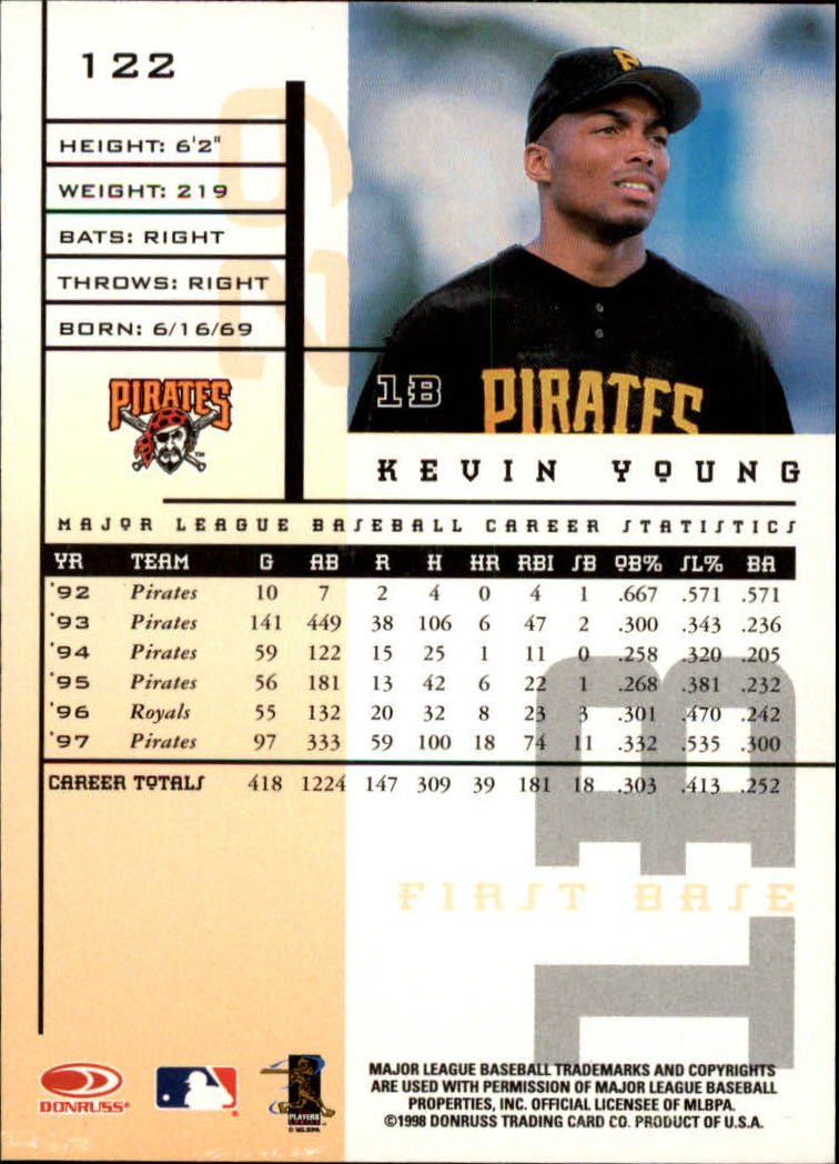 1998 Leaf Rookies and Stars #122 Kevin Young back image
