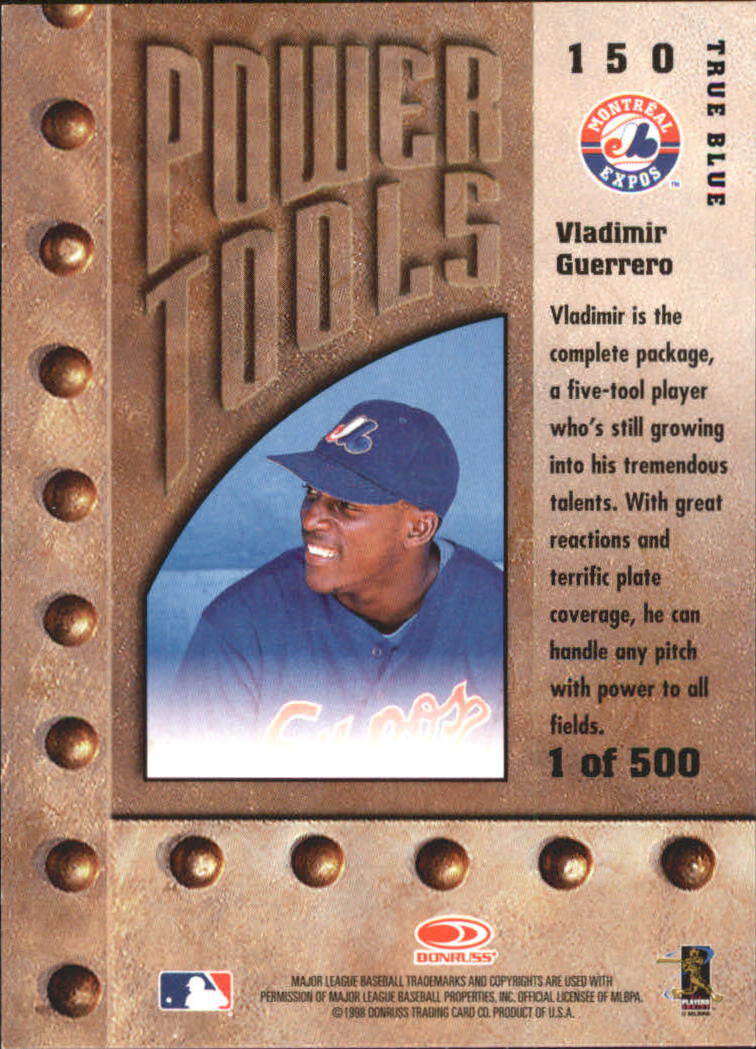1998 Leaf Rookies and Stars True Blue #150 Vladimir Guerrero PT back image