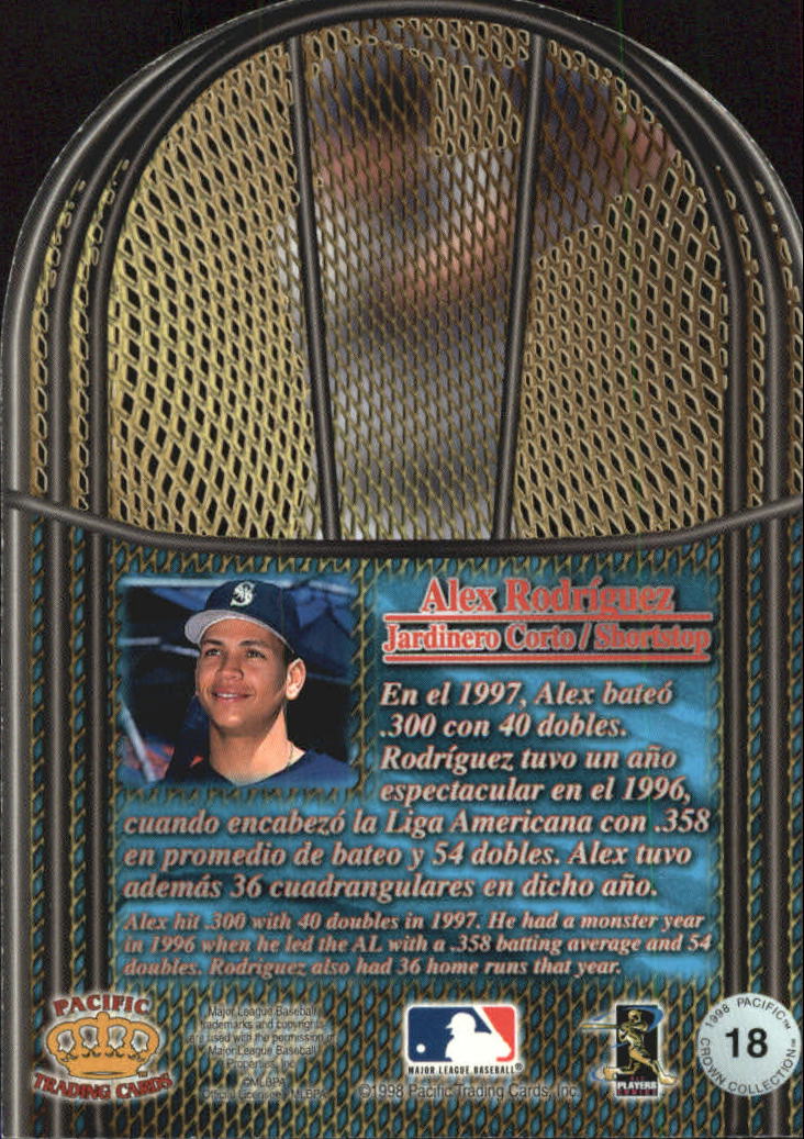 1998 Pacific In The Cage #18 Alex Rodriguez back image
