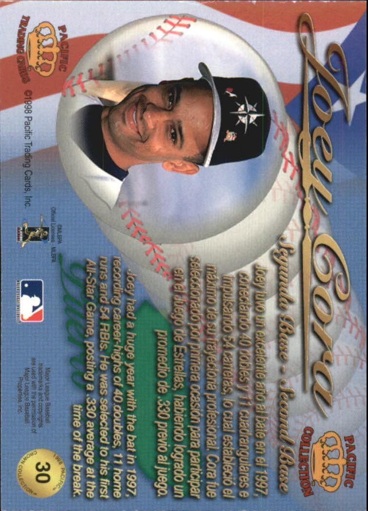 1998 Pacific Latinos of the Major Leagues #30 Joey Cora back image
