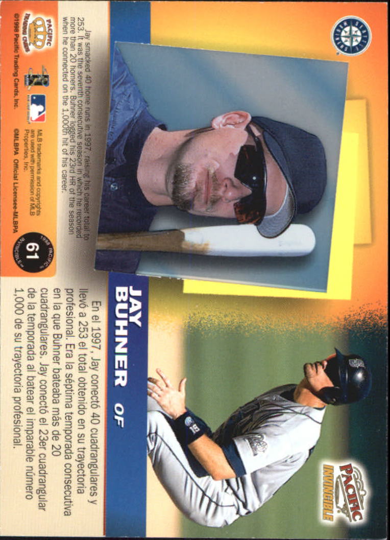 1998 Pacific Invincible Silver #61 Jay Buhner back image