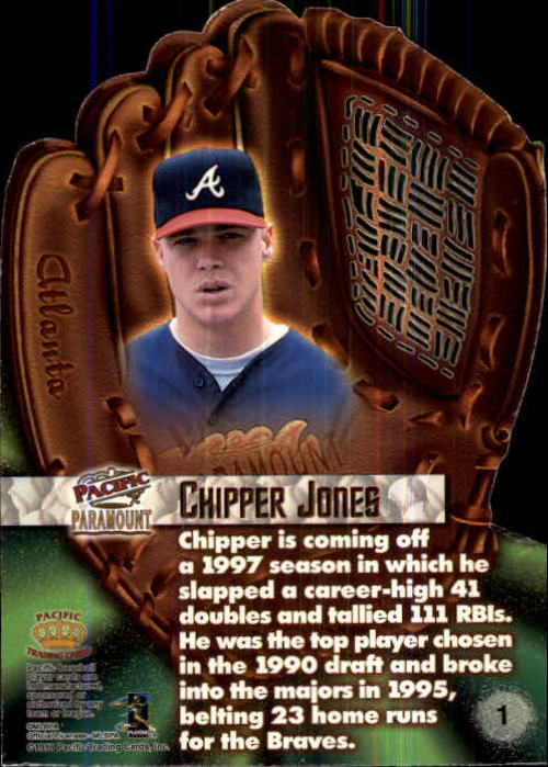 1998 Paramount Fielder's Choice #1 Chipper Jones back image