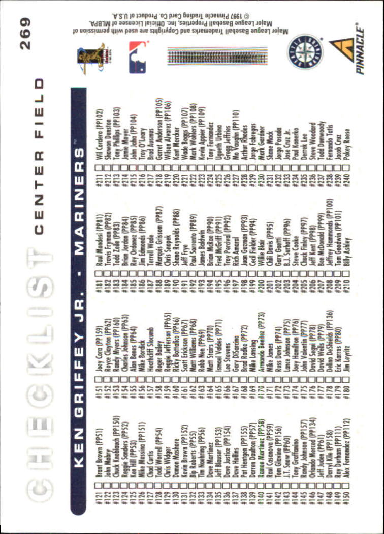1998 Score #269 Ken Griffey Jr. CL back image