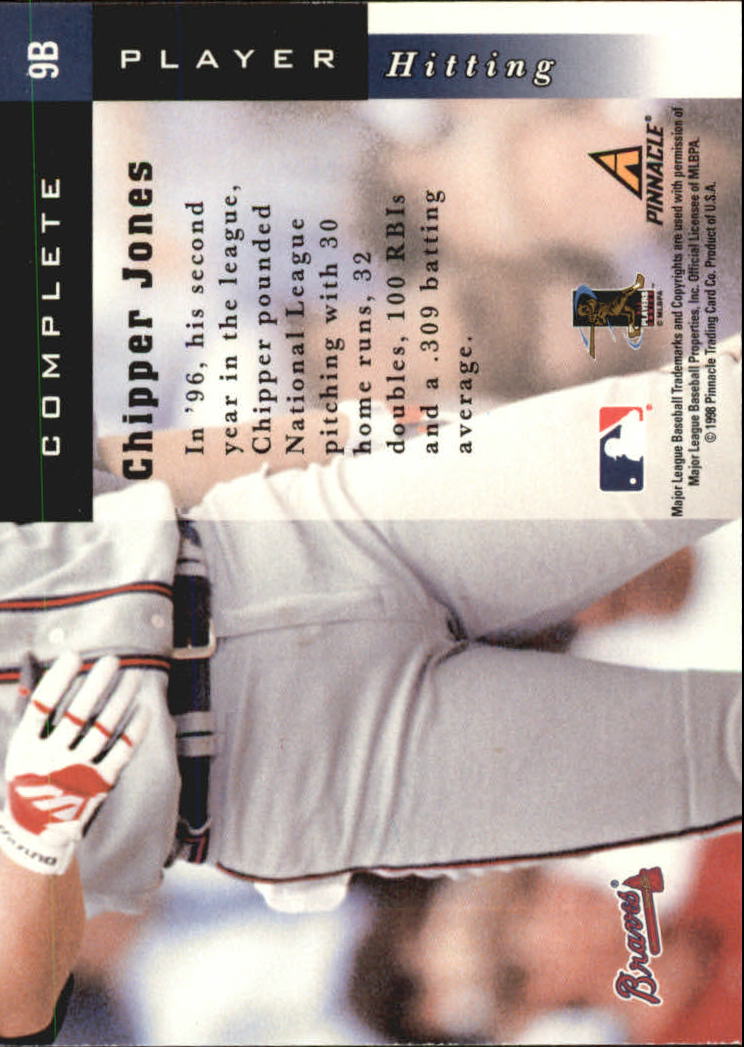 1998 Score Rookie Traded Complete Players #9B Chipper Jones back image
