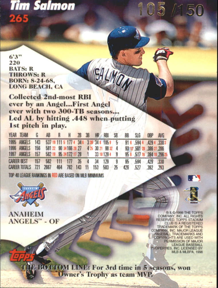 1998 Stadium Club One Of A Kind #265 Tim Salmon