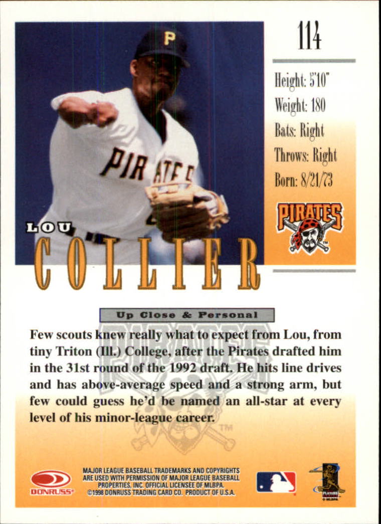 1998 Studio #114 Lou Collier back image