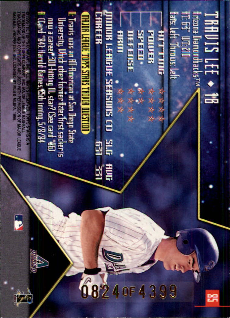 1998 Topps Stars Silver #85 Travis Lee back image