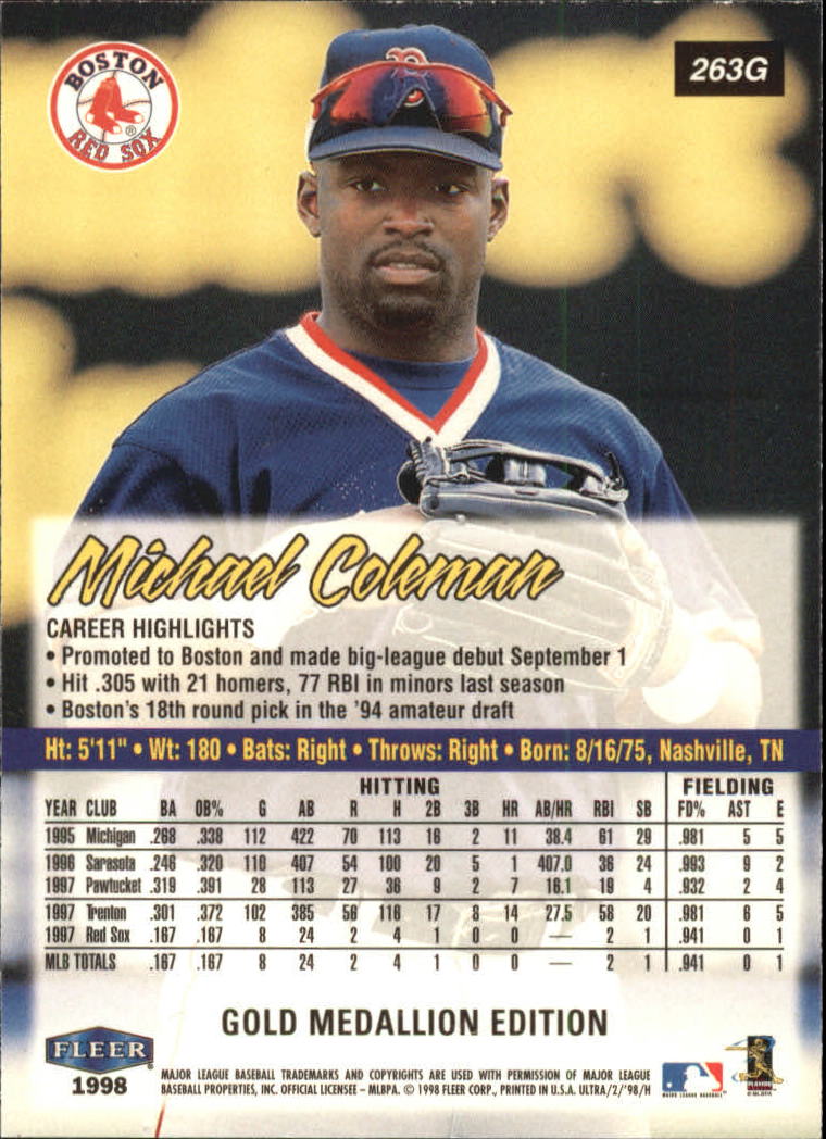 B2963- 1998 Ultra Gold Baseball Card #s 251-500 -You Pick- 15+ FREE US SHIP