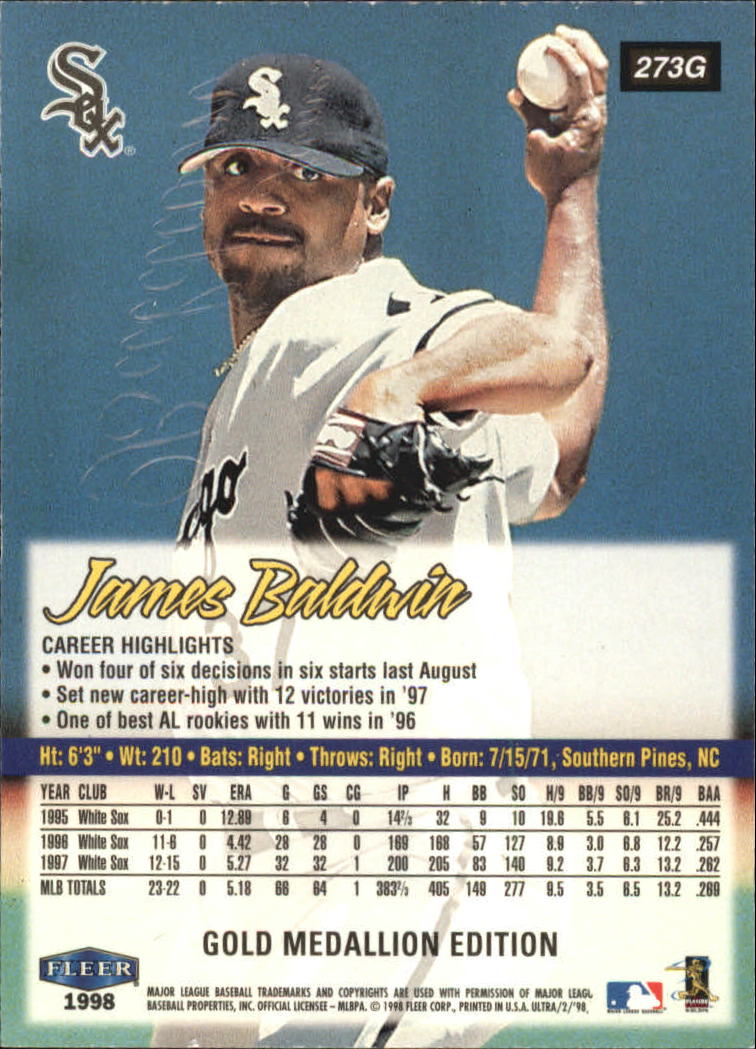 B2963- 1998 Ultra Gold Baseball Card #s 251-500 -You Pick- 15+ FREE US SHIP