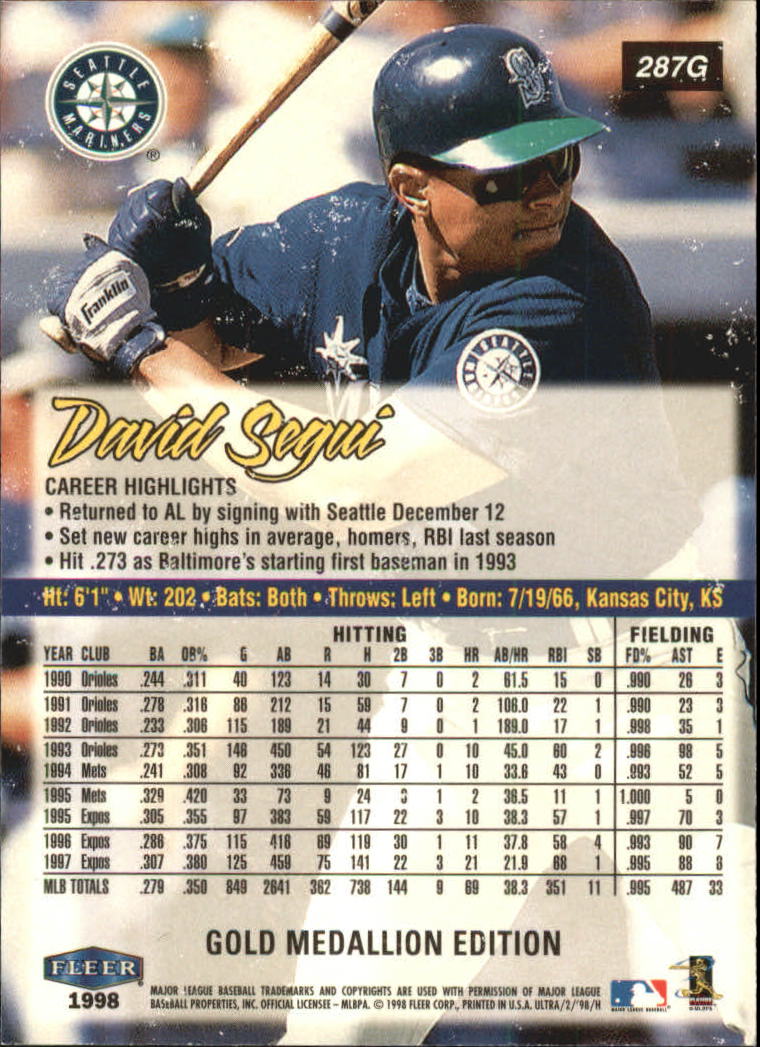 B2963- 1998 Ultra Gold Baseball Card #s 251-500 -You Pick- 15+ FREE US SHIP