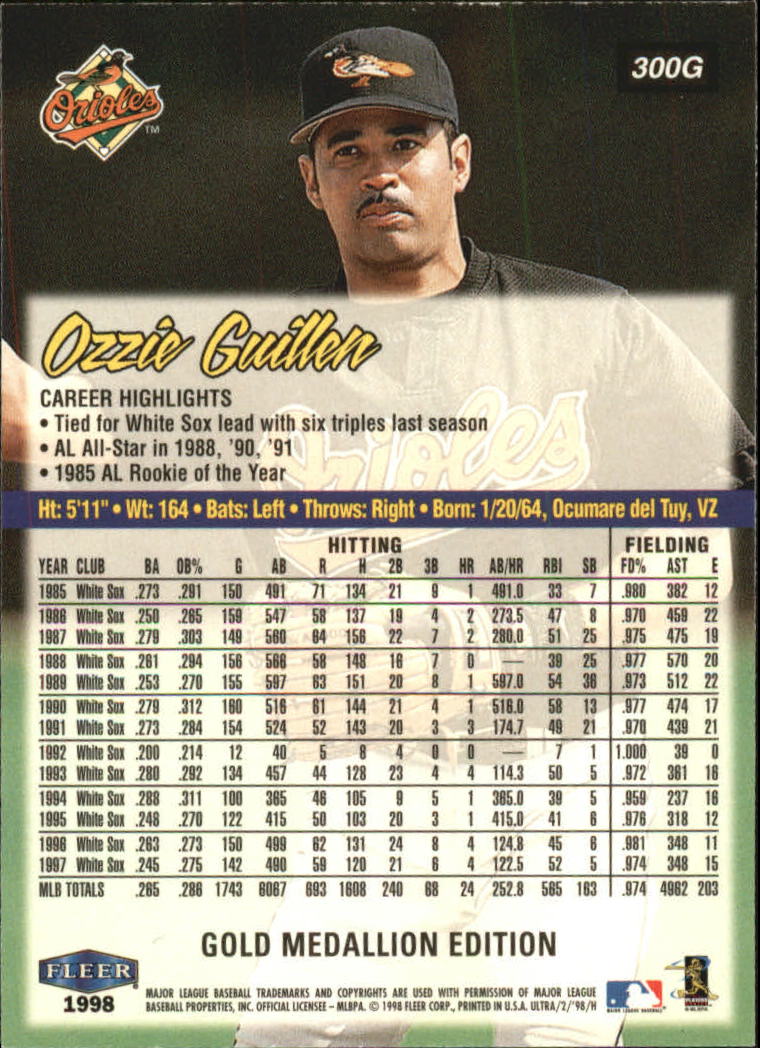 B2963- 1998 Ultra Gold Baseball Card #s 251-500 -You Pick- 15+ FREE US SHIP