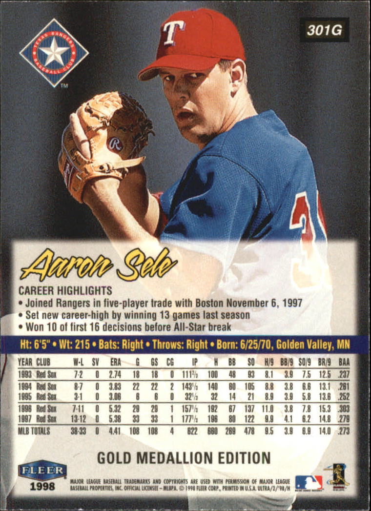 B2963- 1998 Ultra Gold Baseball Card #s 251-500 -You Pick- 15+ FREE US SHIP