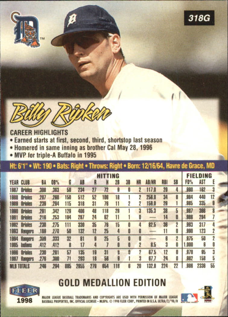 B2963- 1998 Ultra Gold Baseball Card #s 251-500 -You Pick- 15+ FREE US SHIP