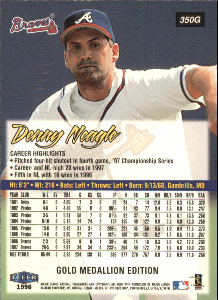 B2963- 1998 Ultra Gold Baseball Card #s 251-500 -You Pick- 15+ FREE US SHIP