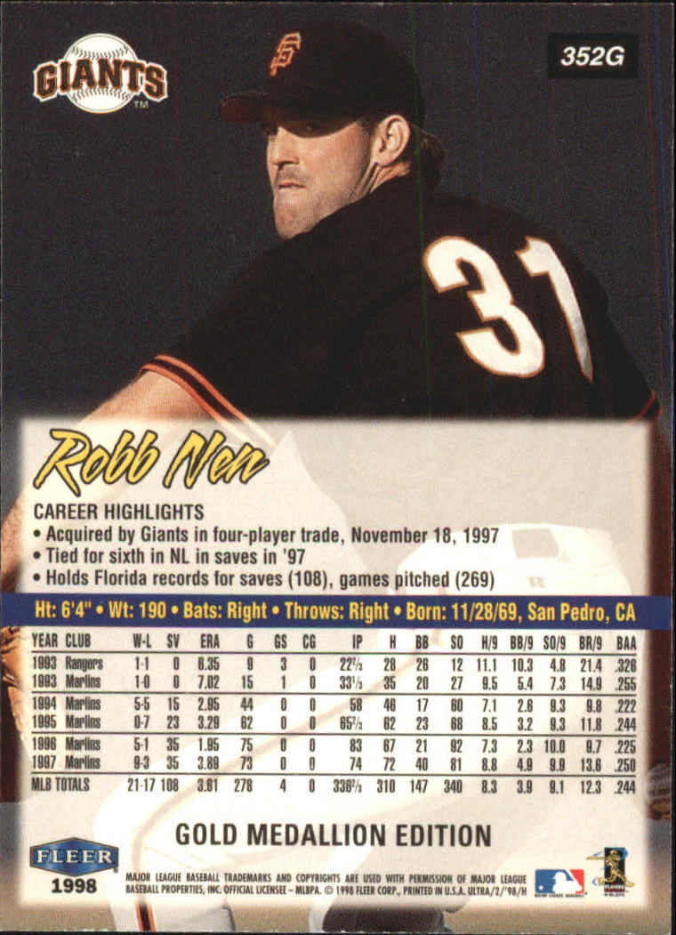 B2963- 1998 Ultra Gold Baseball Card #s 251-500 -You Pick- 15+ FREE US SHIP