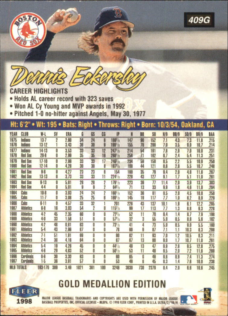 B2963- 1998 Ultra Gold Baseball Card #s 251-500 -You Pick- 15+ FREE US SHIP