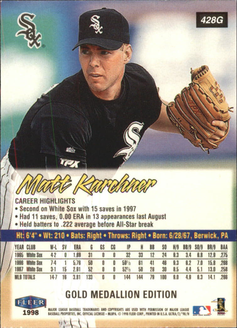 B2963- 1998 Ultra Gold Baseball Card #s 251-500 -You Pick- 15+ FREE US SHIP