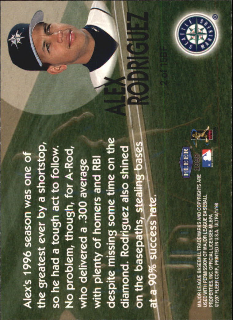 1998 Ultra Back to the Future #2 Alex Rodriguez back image