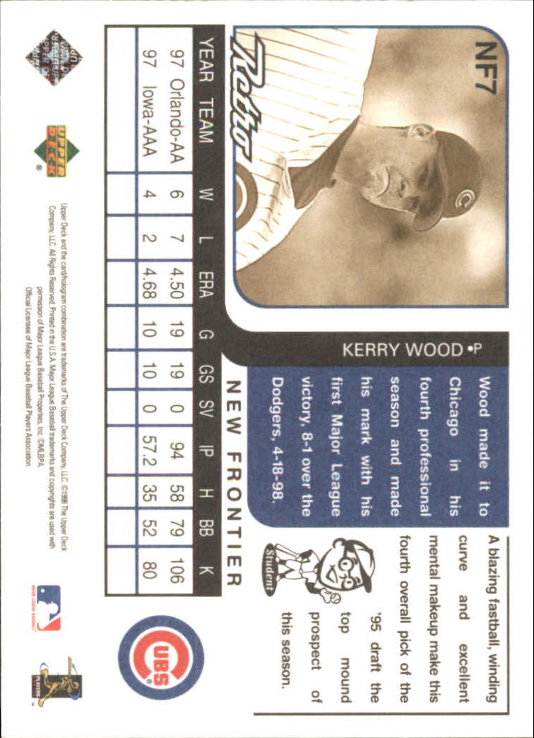 1998 Upper Deck Retro New Frontier #NF7 Kerry Wood back image