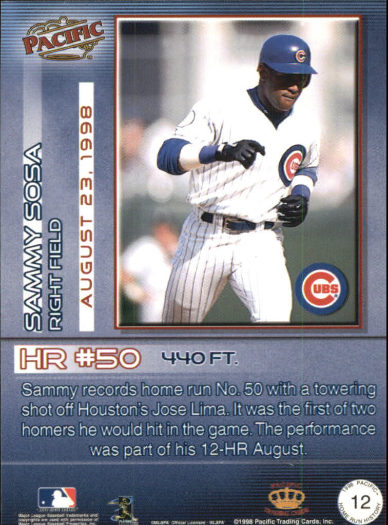 2000 Pacific Prism Dial-A-Stats Sammy Sosa #4