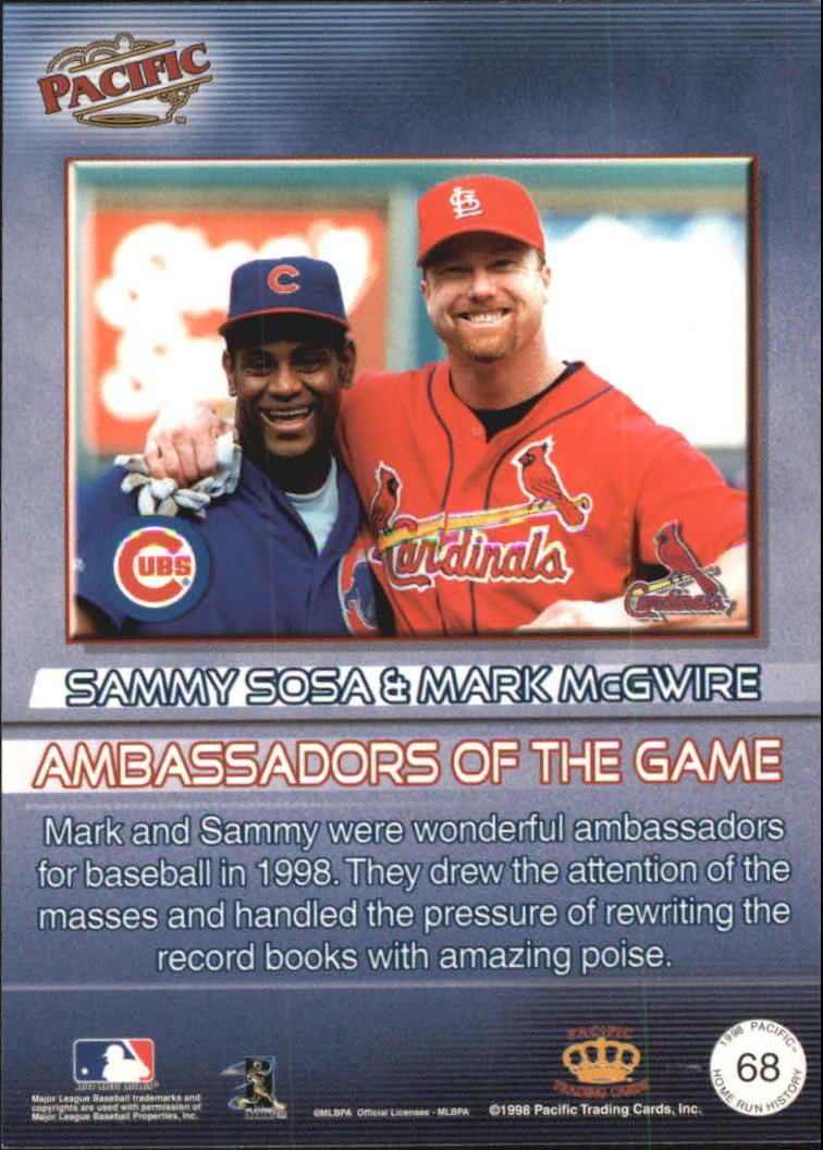 (4) Mark McGwire & Sammy Sosa 1998 Pacific Baseball Cards