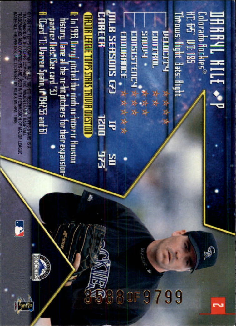 1998 Topps Stars #2 Darryl Kile back image
