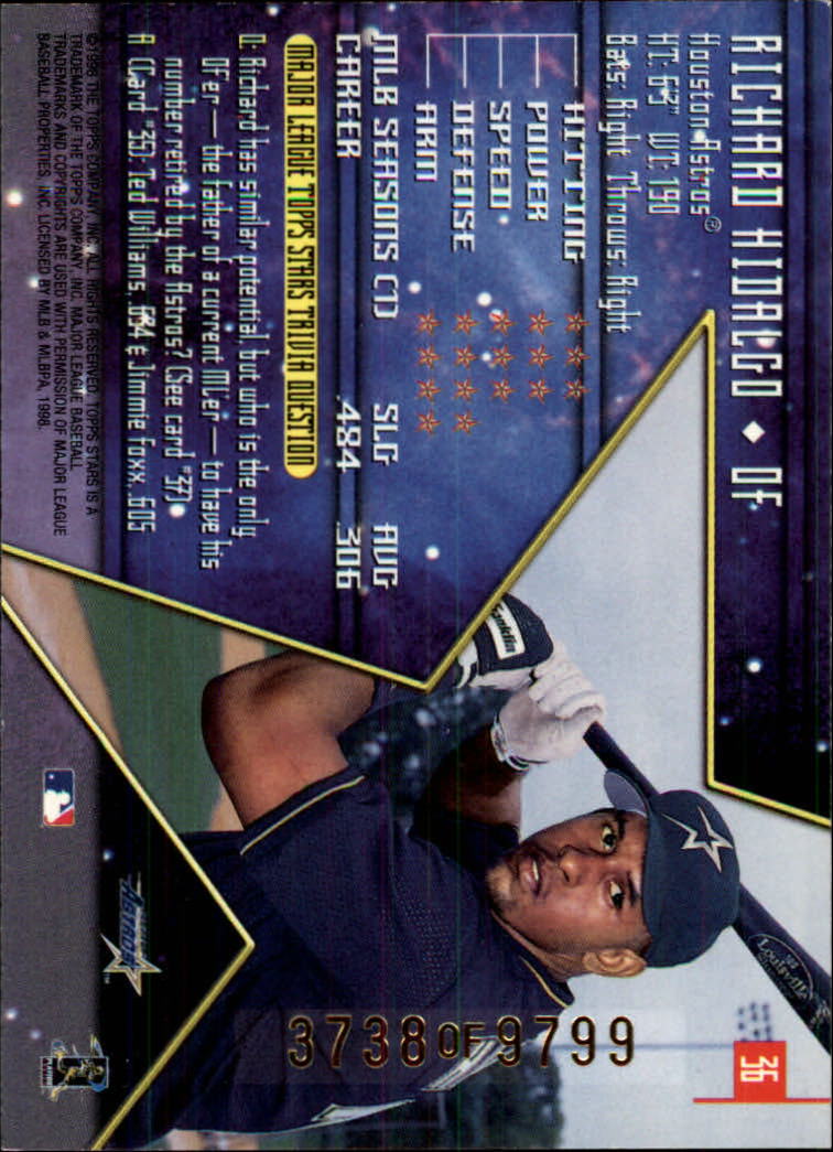 1998 Topps Stars #36 Richard Hidalgo back image