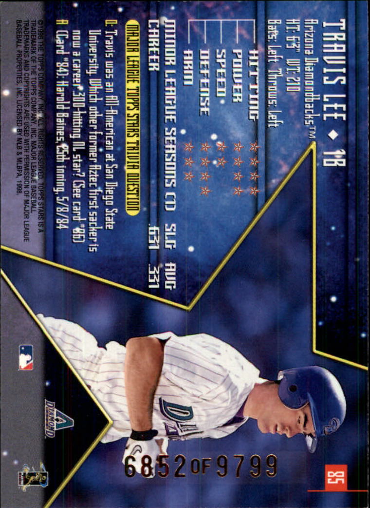 1998 Topps Stars #85 Travis Lee back image