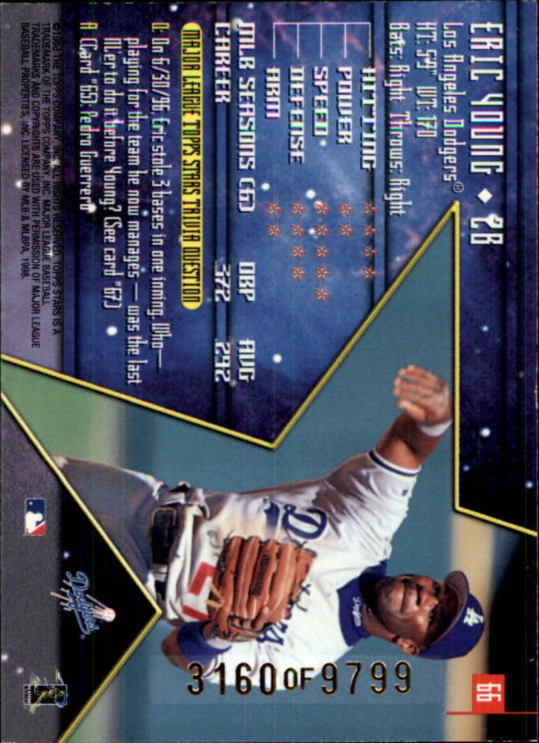1998 Topps Stars Bronze #66 Eric Young back image