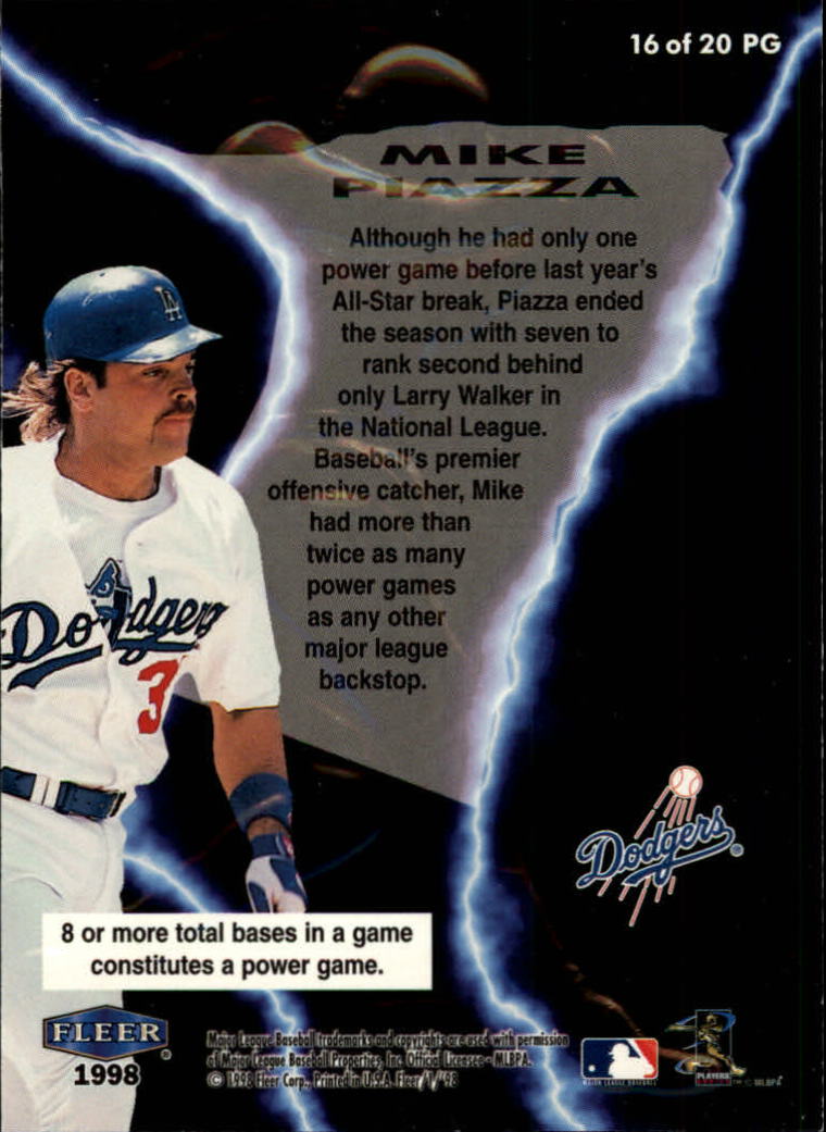 1998 Fleer Tradition Power Game #16 Mike Piazza back image