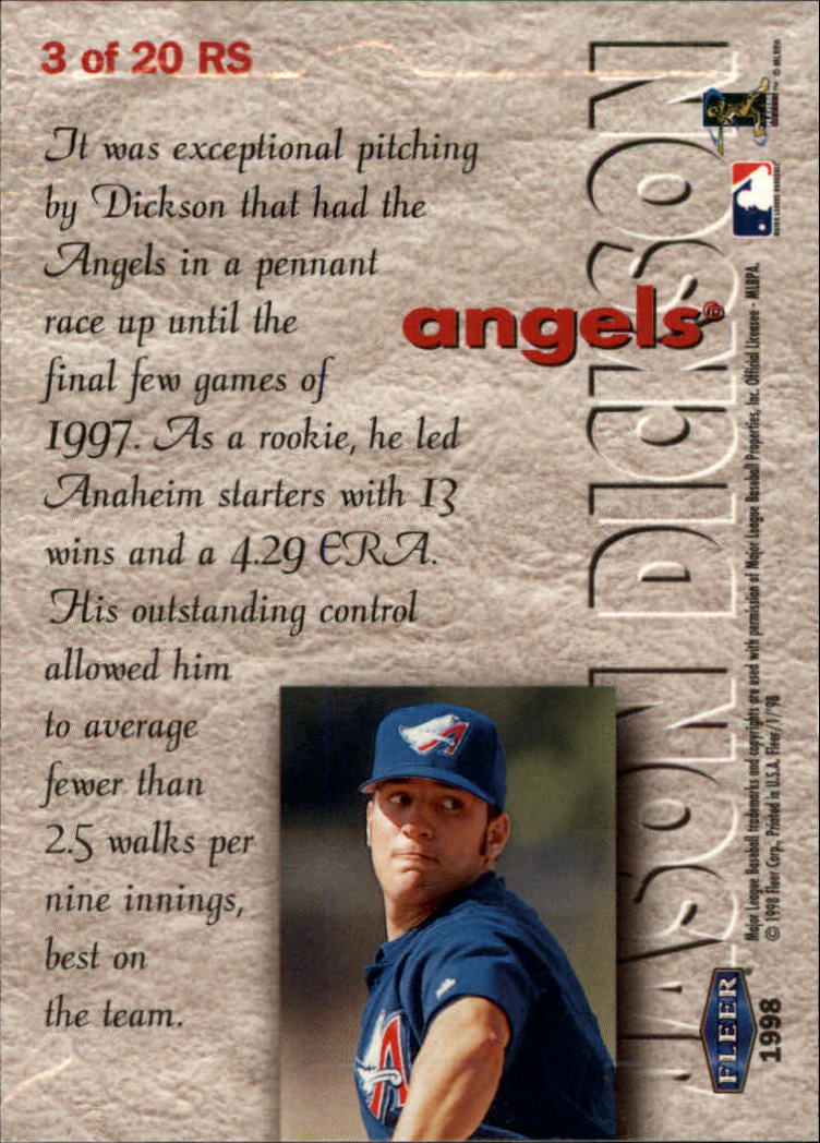 1998 Fleer Tradition Baseball "Rookie Sensations" Insert Cards - Picture 7 of 31