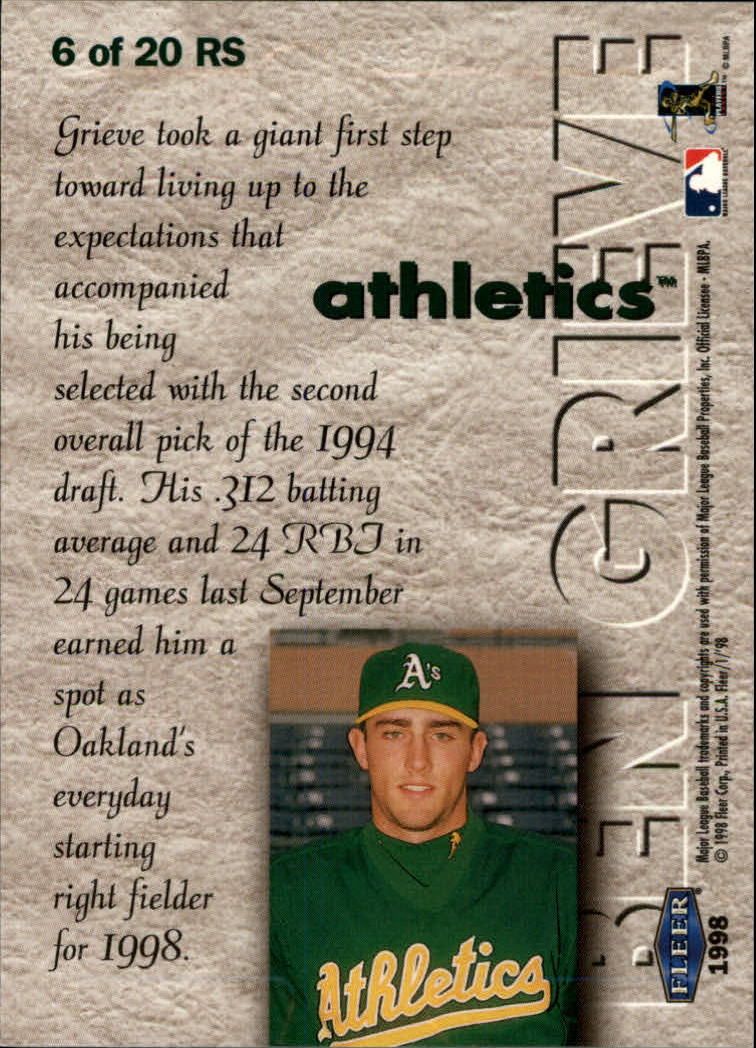 1998 Fleer Tradition Baseball "Rookie Sensations" Insert Cards - Picture 11 of 31