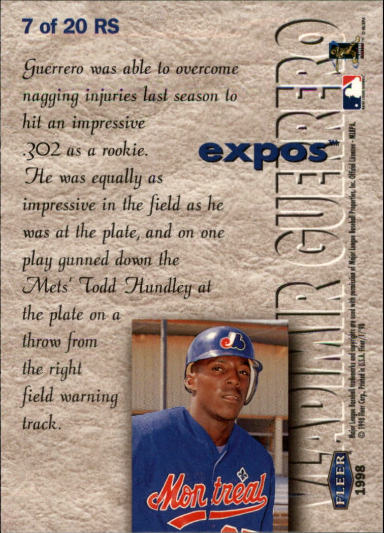 1998 Fleer Tradition Baseball "Rookie Sensations" Insert Cards - Picture 13 of 31