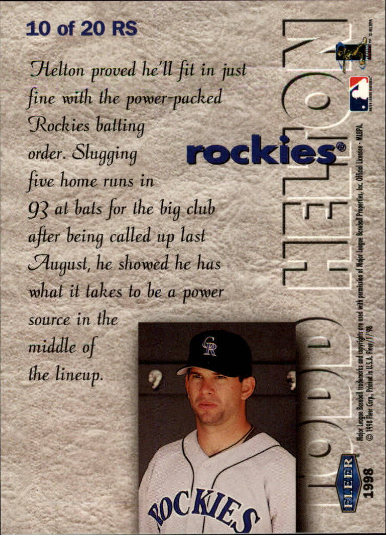 1998 Fleer Tradition Baseball "Rookie Sensations" Insert Cards - Picture 15 of 31