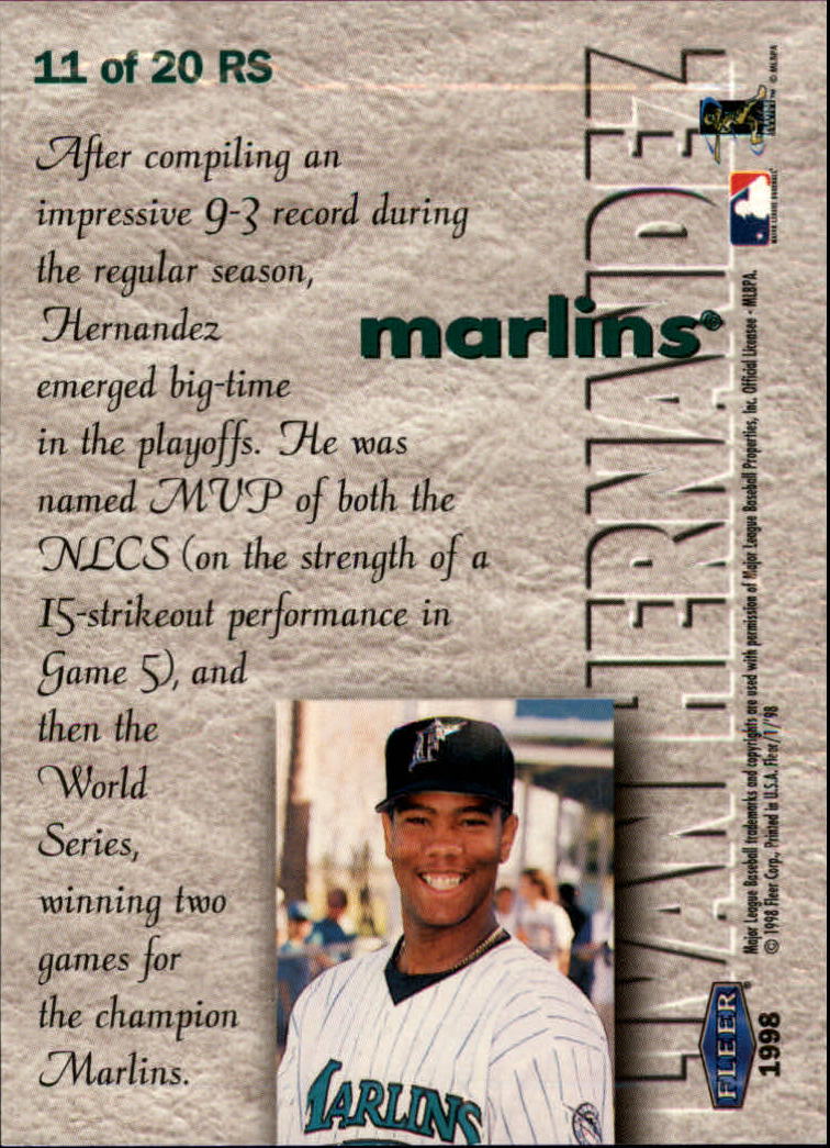 1998 Fleer Tradition Baseball "Rookie Sensations" Insert Cards - Picture 17 of 31