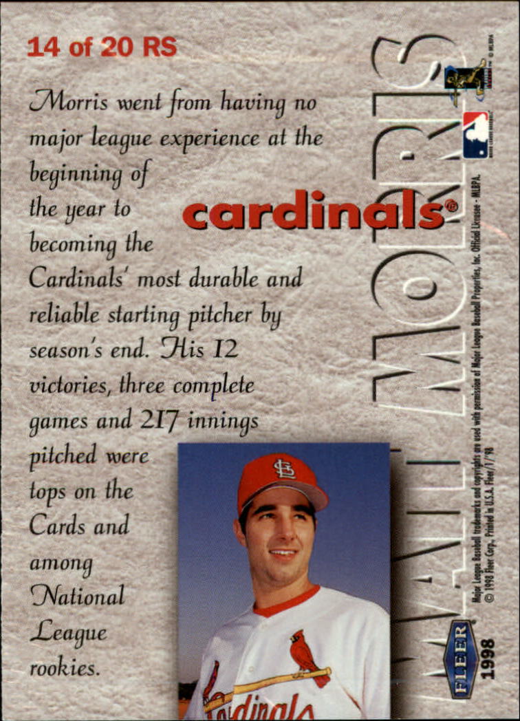 1998 Fleer Tradition Baseball "Rookie Sensations" Insert Cards - Picture 23 of 31