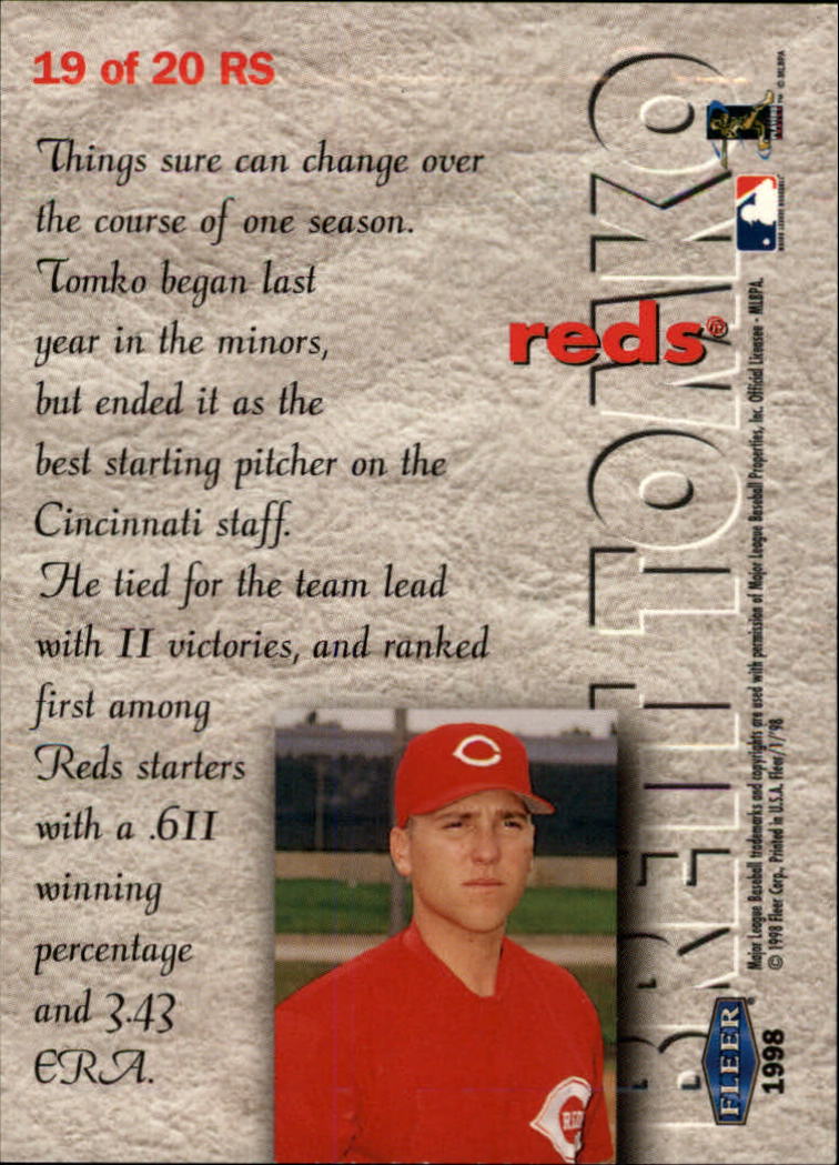 1998 Fleer Tradition Baseball "Rookie Sensations" Insert Cards - Picture 31 of 31
