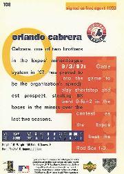 1998 Collector's Choice #108 Orlando Cabrera back image