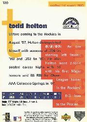 1998 Collector's Choice #120 Todd Helton back image