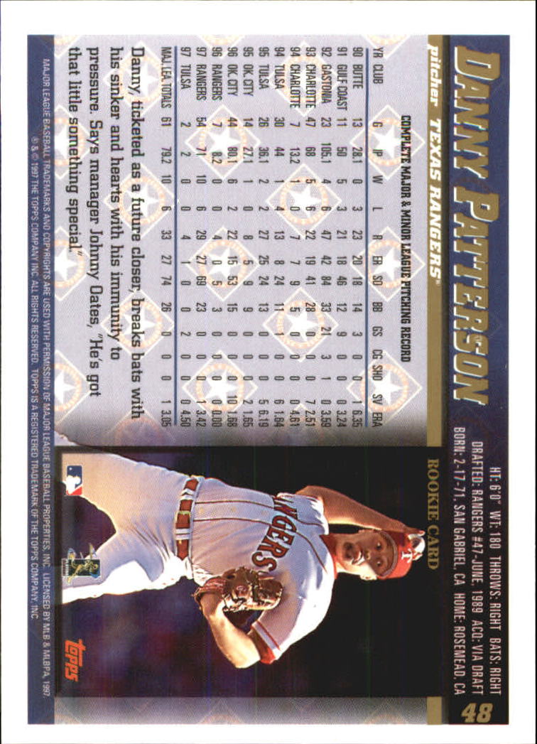 1998 Topps #48 Danny Patterson back image