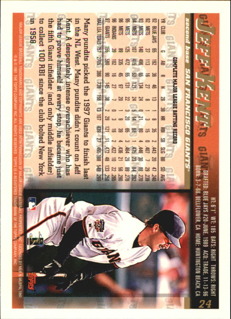 1998 Topps Minted in Cooperstown #24 Jeff Kent back image